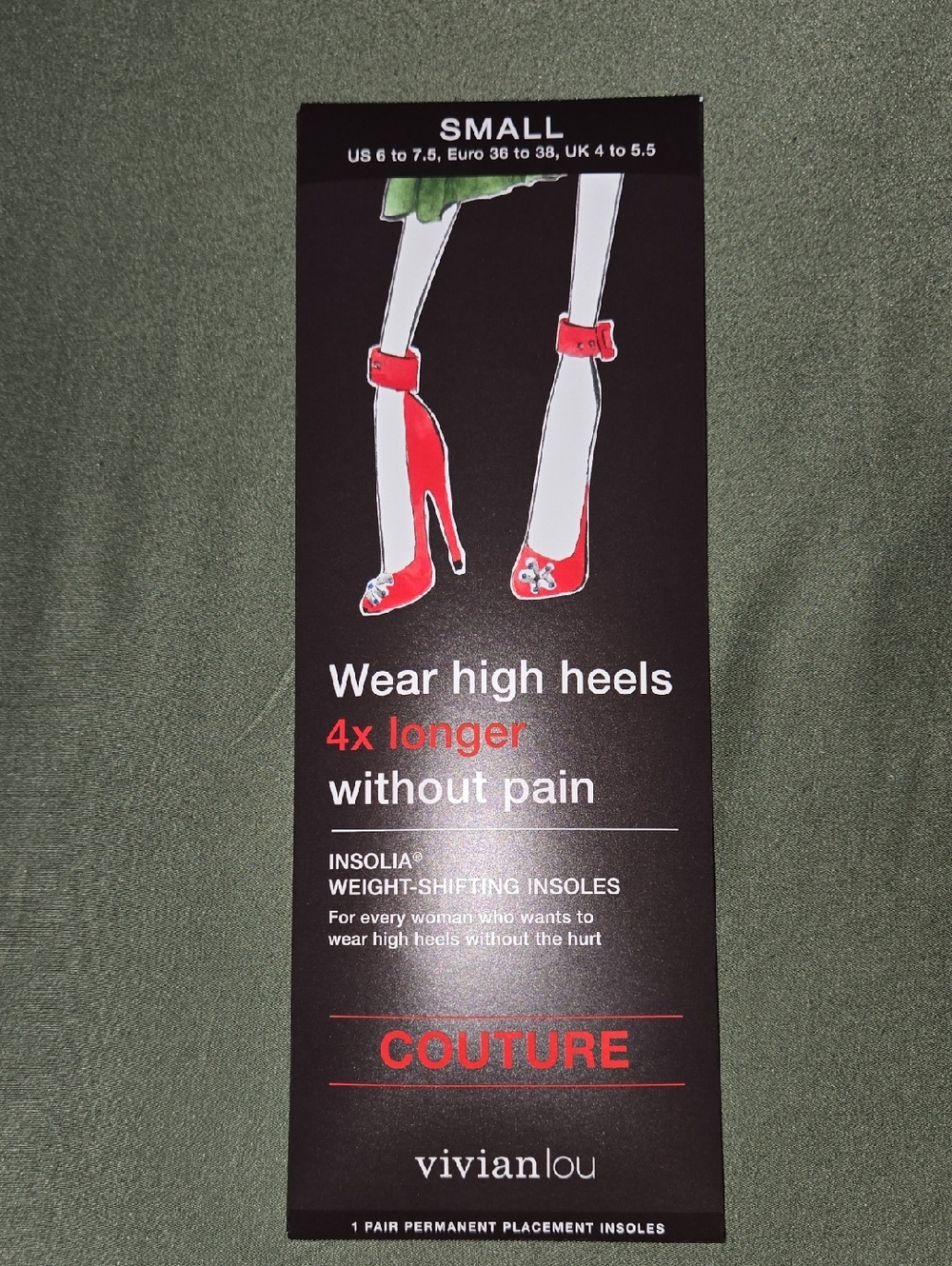 Vivian Lou Couture Red High Heel Insoles - Small